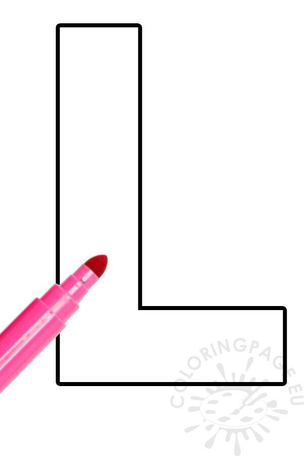 Letter l template printable coloring page