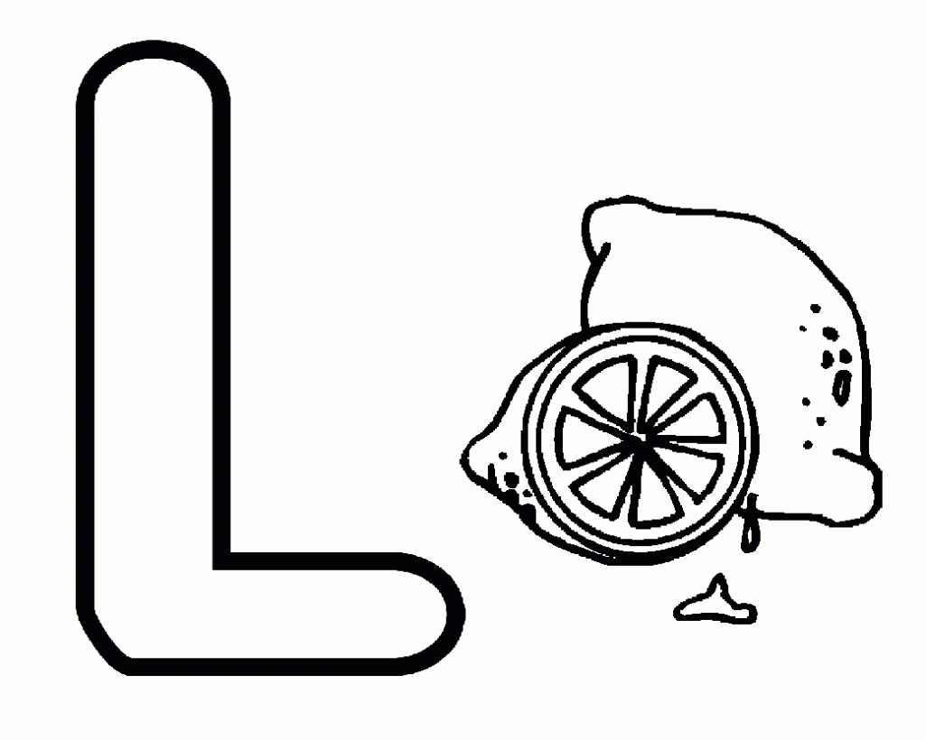 Letter l colouring template