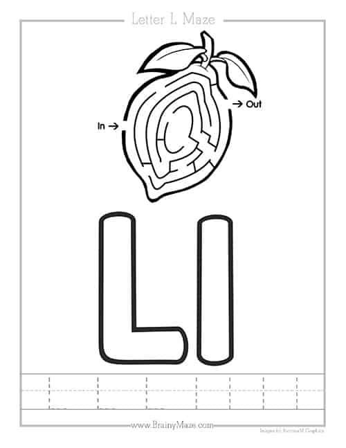 Letter l worksheet