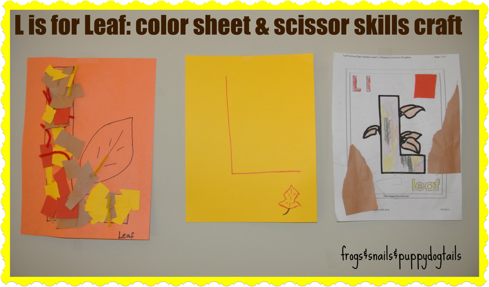 L is for leaf scissor skills craft that also goes over texture letter l worksheets