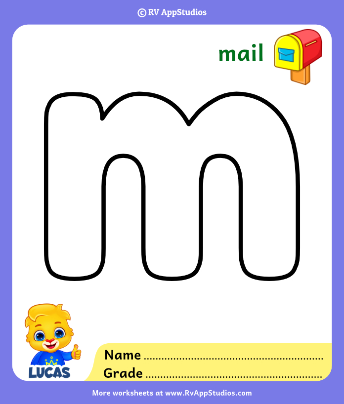 Alphabet m coloring pages