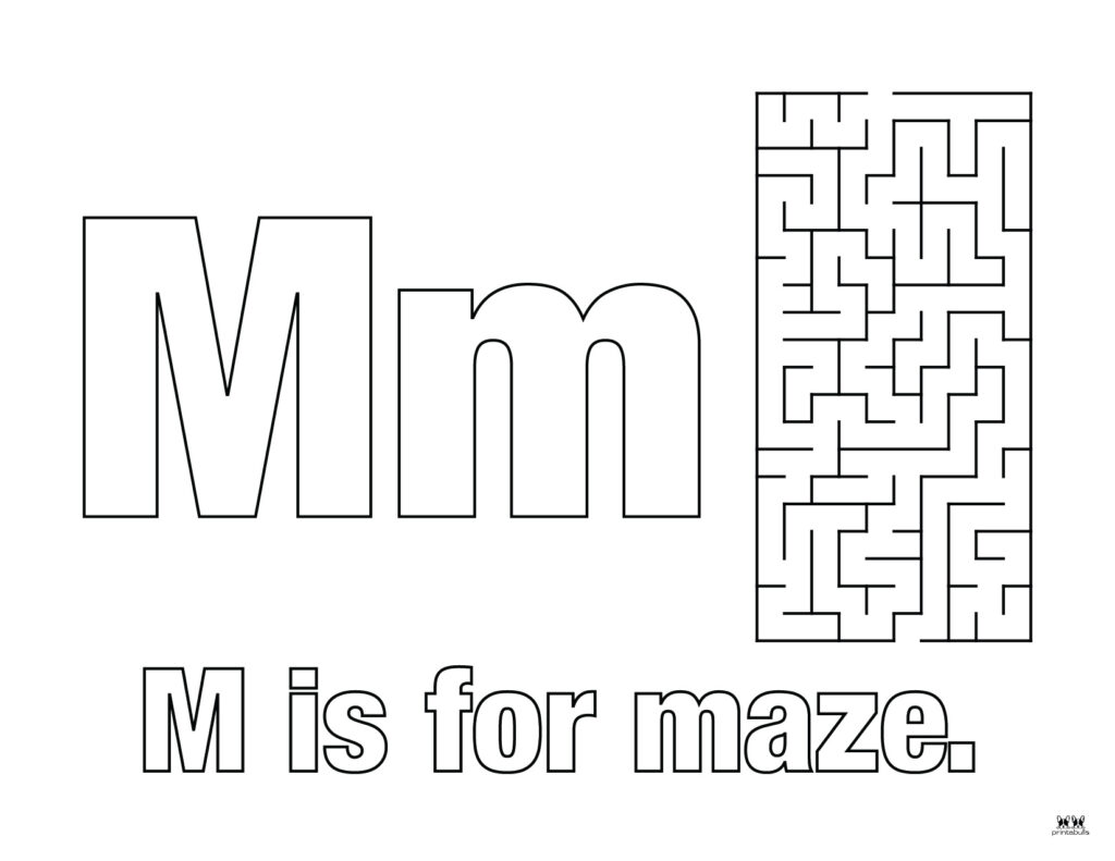 Letter m coloring pages