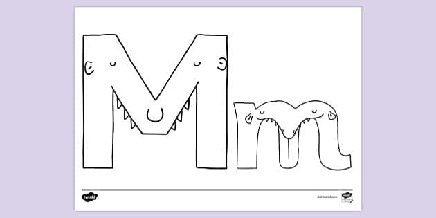 Free printable letter m louring page