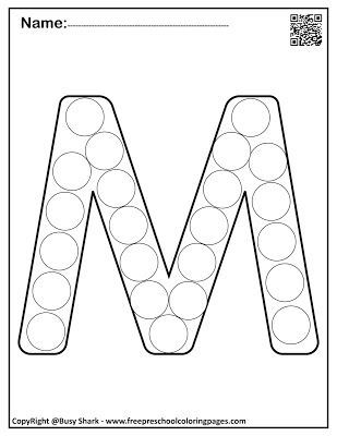 Letter m free dot markers coloring pages dot markers letter m crafts letter a crafts