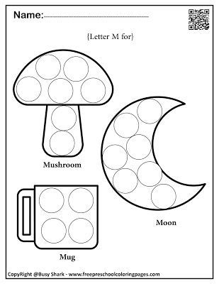 Letter m free dot markers coloring pages dot markers preschool coloring pages dot marker activities