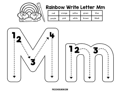 Letter m preschool printables