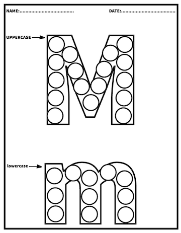 Premium vector alphabet dot markerdab the dot activity printable worksheetskindergarten coloring pages