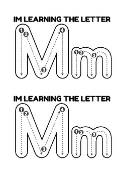 Letter m booklet with coloring page by emma pringle tpt