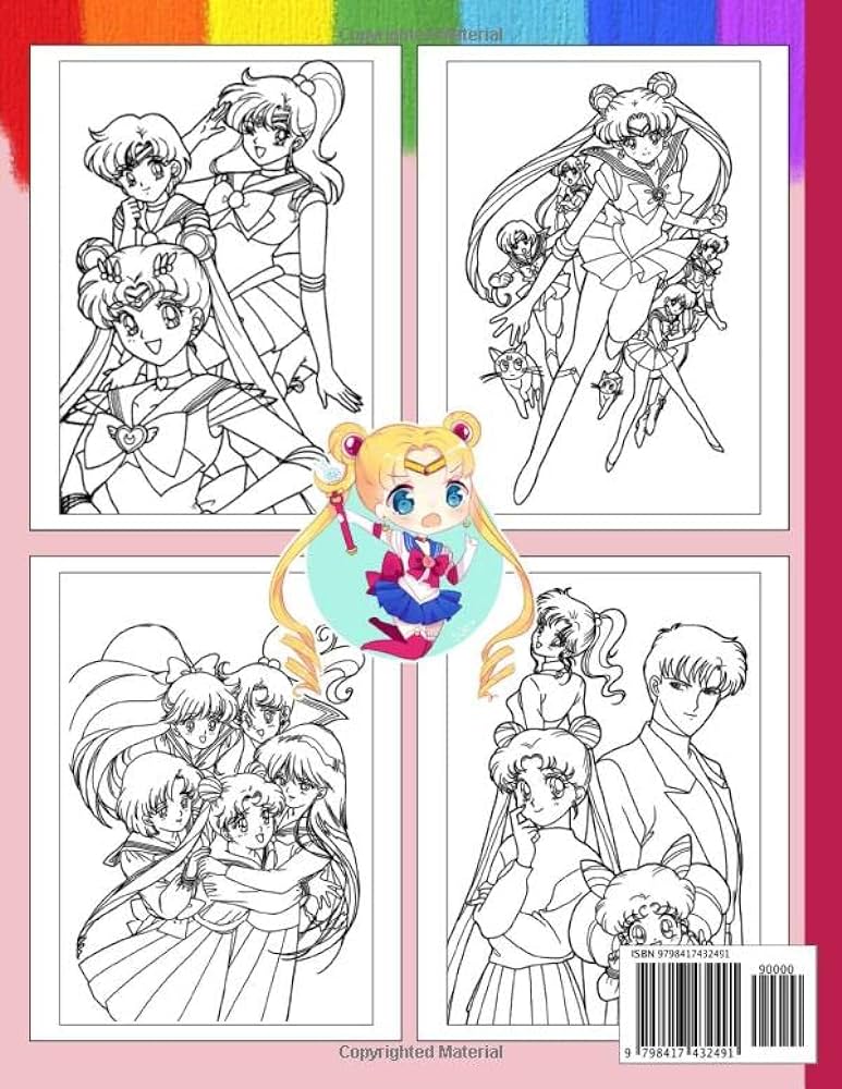 Sailor moon coloring book an amazing coloring book with lots of illustrations sailor moon for relaxation and stress relief unofficial sailor moon for adults tweens relaxing activity pages gena