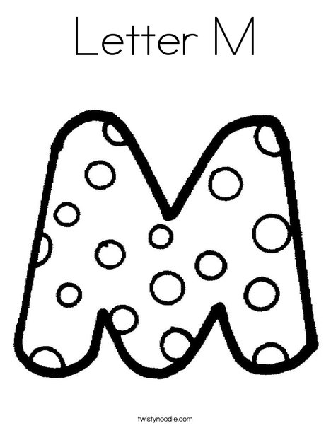 Letter m coloring page