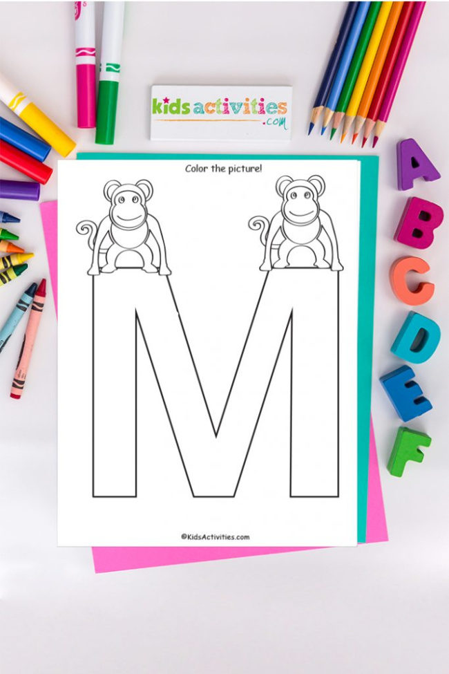 Easy alphabet printable chart coloring pages kids activities blog