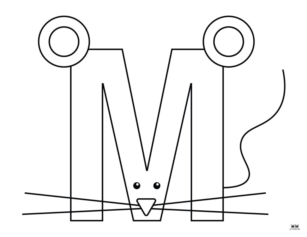 Letter m coloring pages