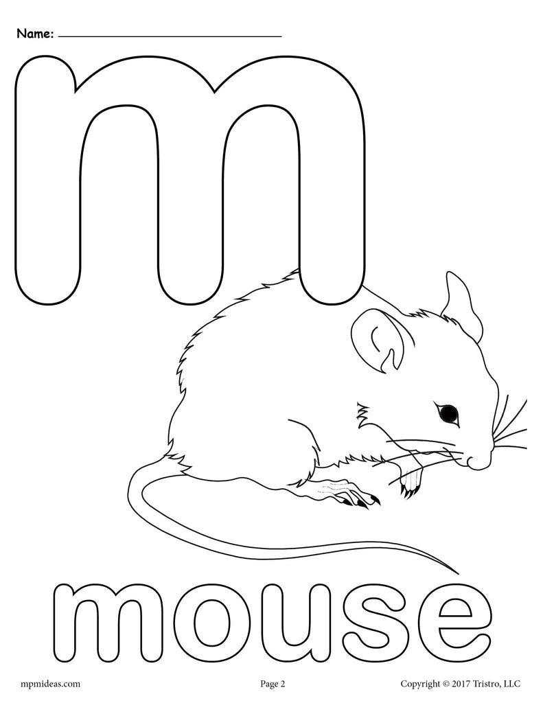 Letter m alphabet coloring pages