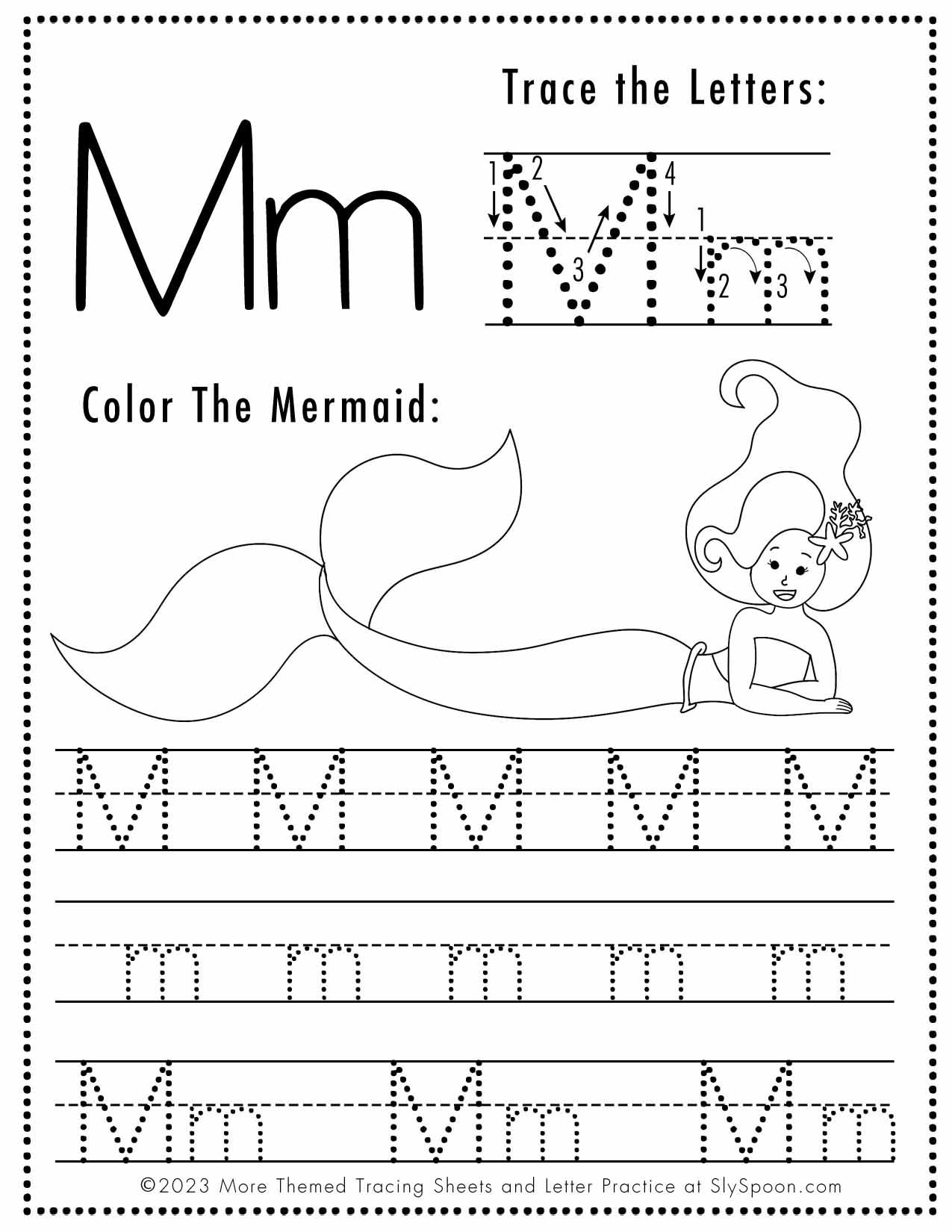 Free letter m tracing worksheets