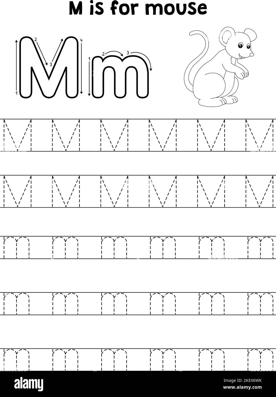 Tracing letter m hi