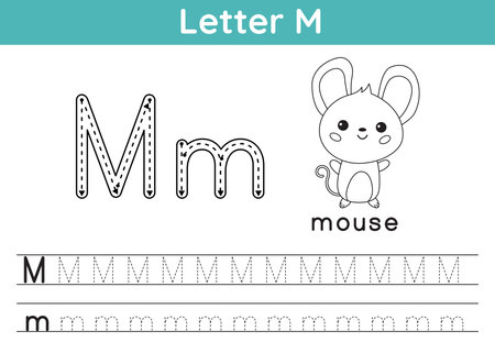 Letter m coloring page stock vector illustration and royalty free letter m coloring page clipart