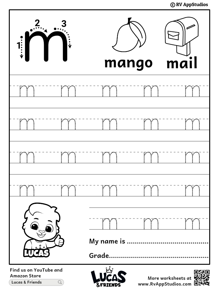 Lowercase letter m tracing worksheets trace small letter m worksheet