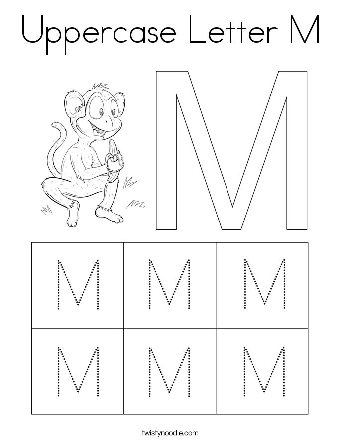 Uppercase letter m coloring page