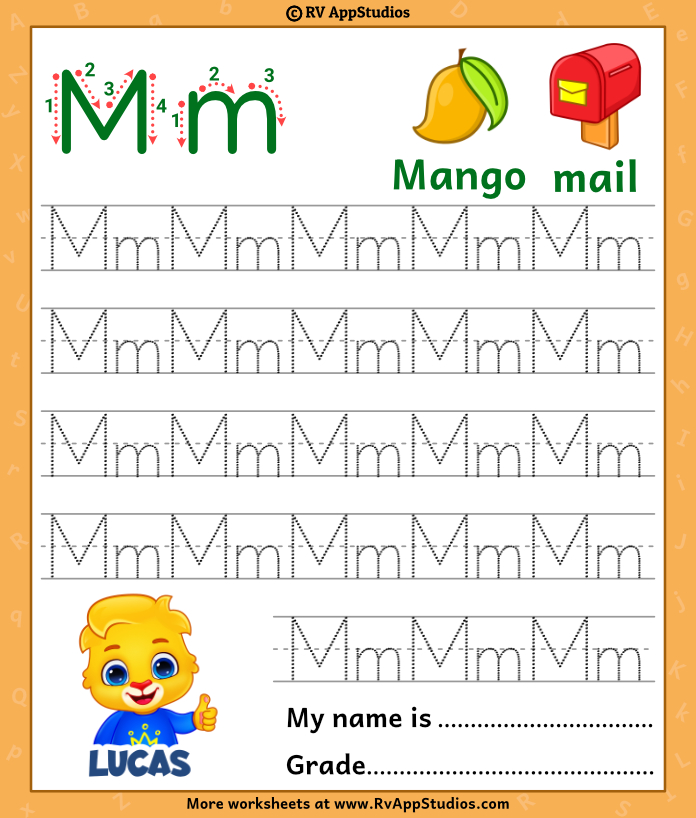 Alphabet mm letter printable letter mm tracing worksheets