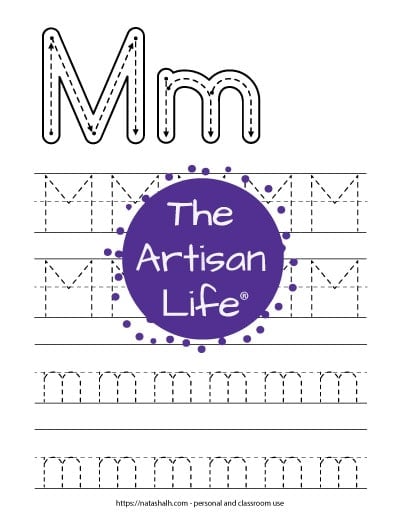 Free printable letter m tracing worksheet m is for monkey