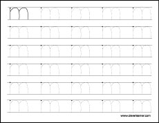 Letter m writing and coloring sheet