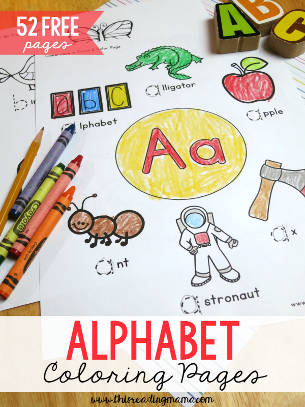 Free alphabet coloring pages trace color