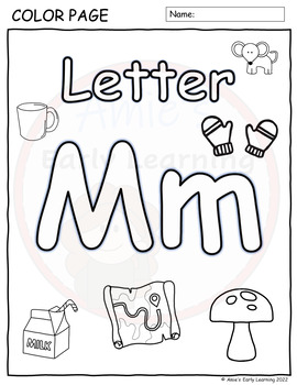 Alphabet letter m tracing writing recognition worksheets printable or centers