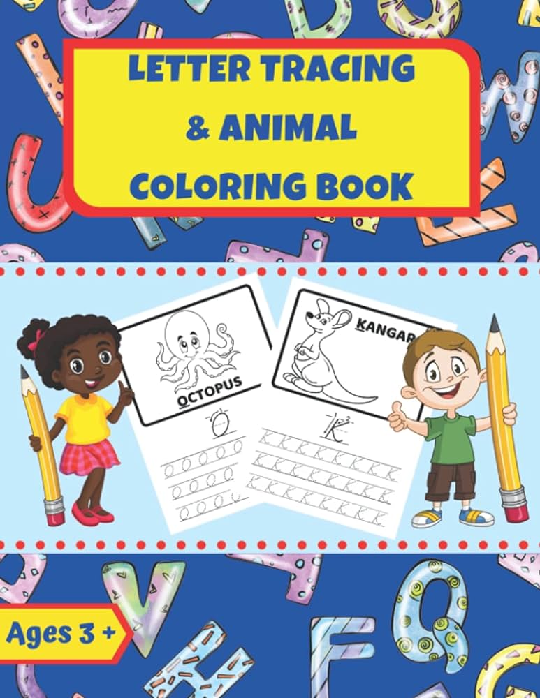 Letter tracing animal coloring workbook letter tracing workbook for preschool kids animals coloring pages letter tracing worksheets with upper and lower case shepherd mary jane books