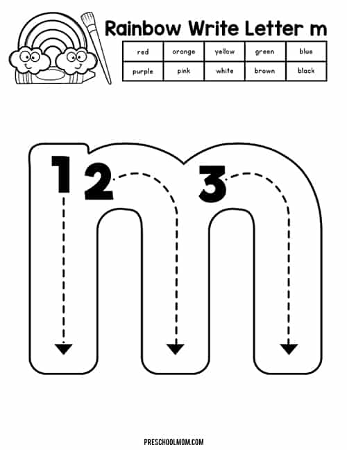 Letter m preschool printables