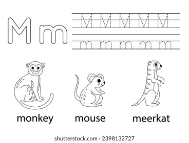 Tracing letter m images stock photos d objects vectors