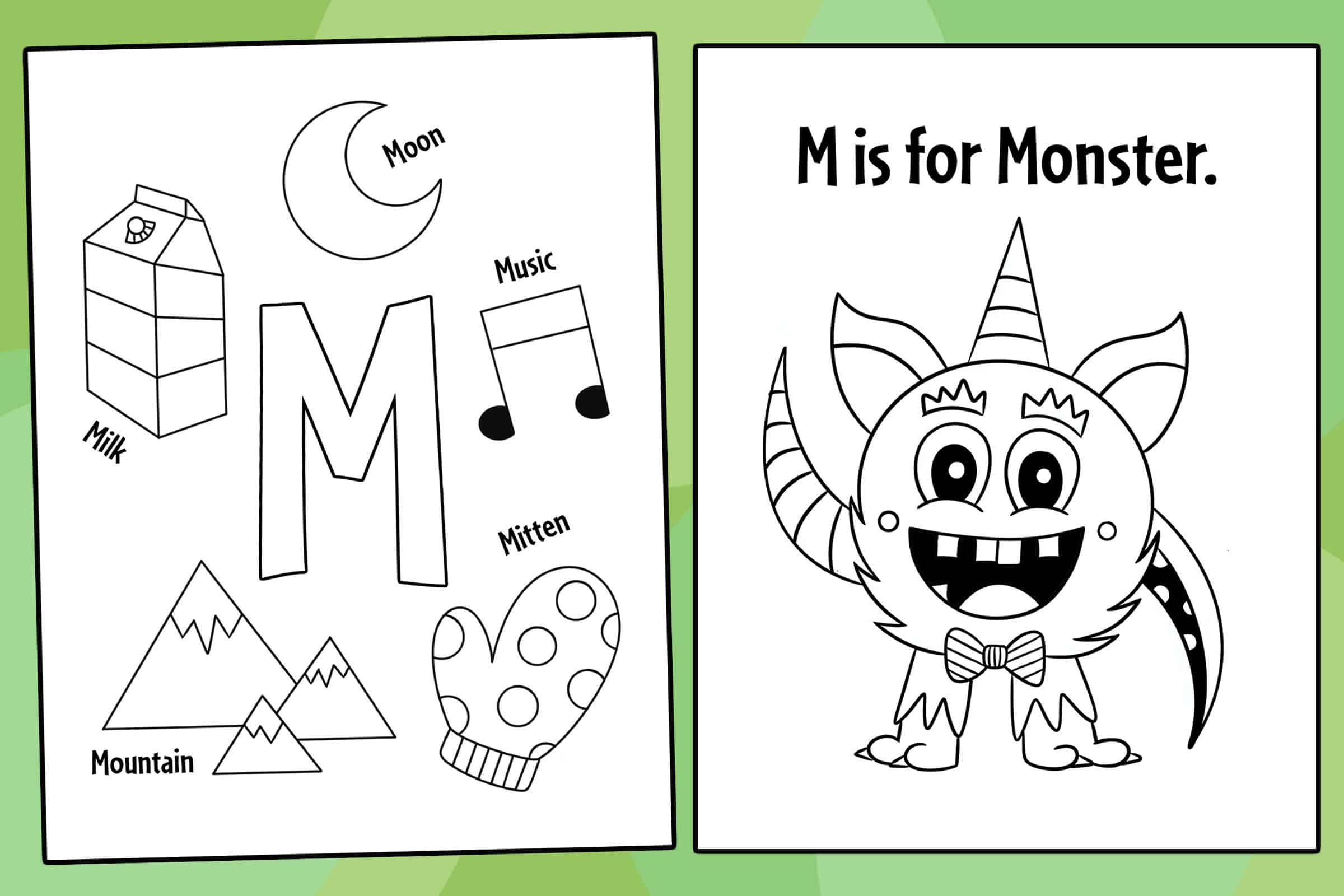 Free letter m worksheets for preschool â the hollydog blog