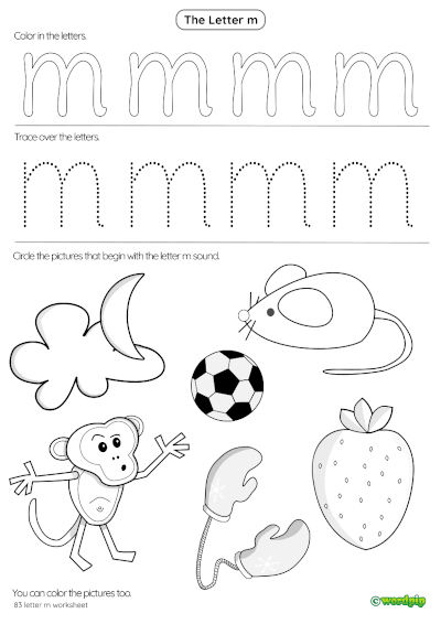 Letter m worksheets