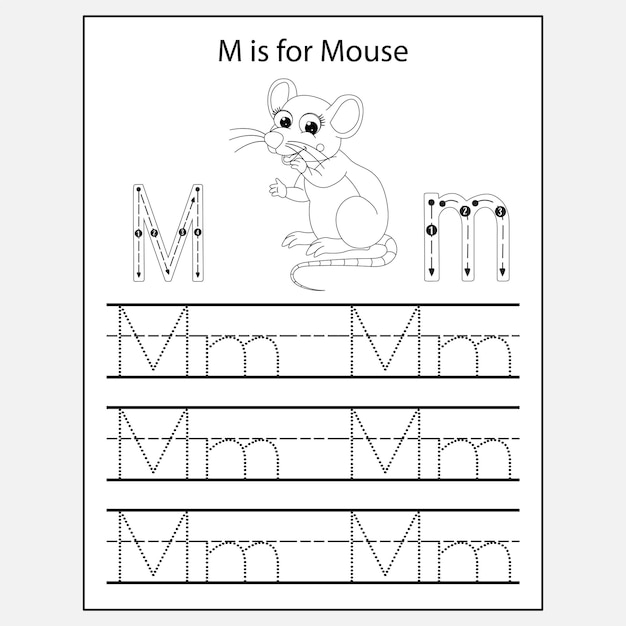 Premium vector letter trace and color worksheet for kids