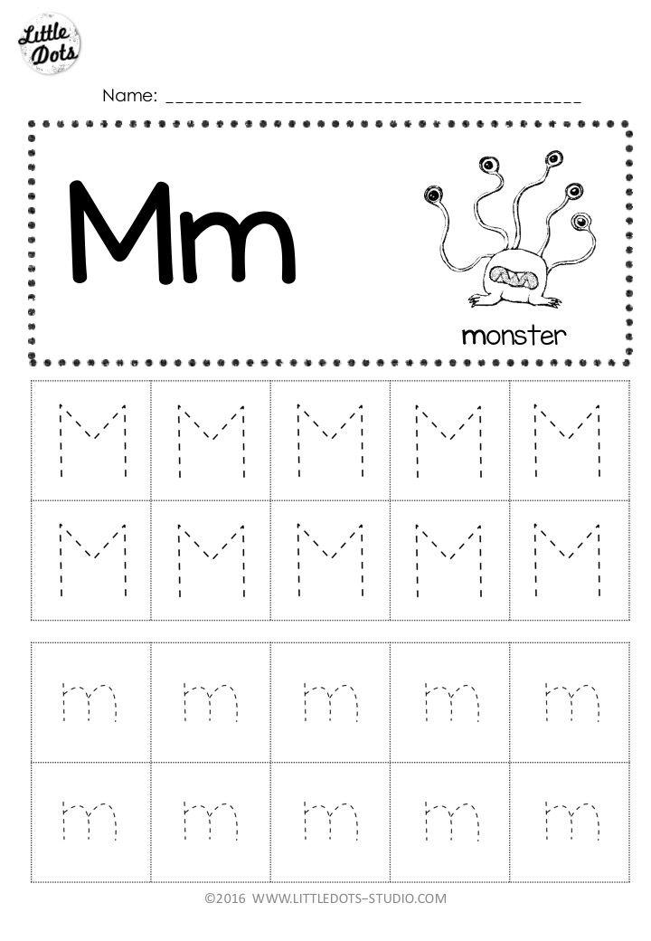 Free letter m tracing worksheets