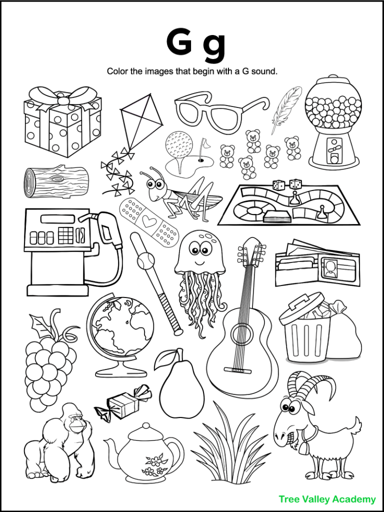 Letter g sound worksheets