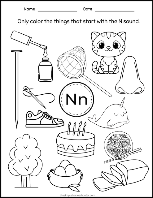 Letter n printables free easy print