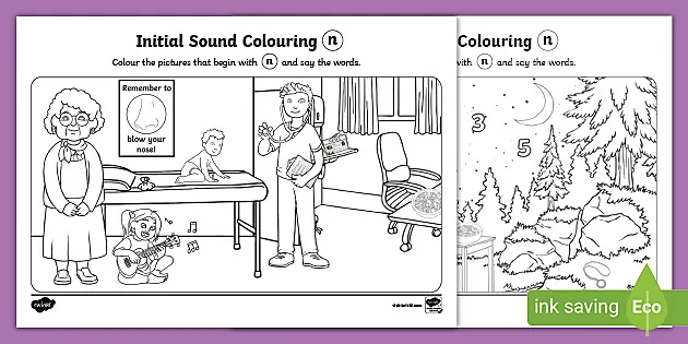 Initial sounds louring activity letter n teacher made