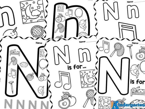 Free printable letter n coloring pages