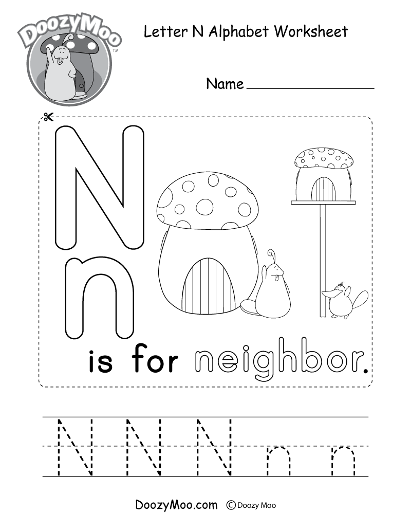 Cute uppercase letter n coloring page free printable