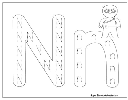 Letter n worksheet