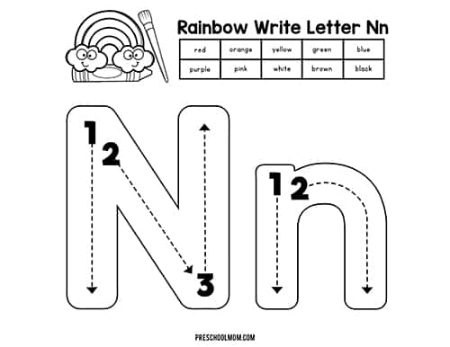 Letter n preschool printables