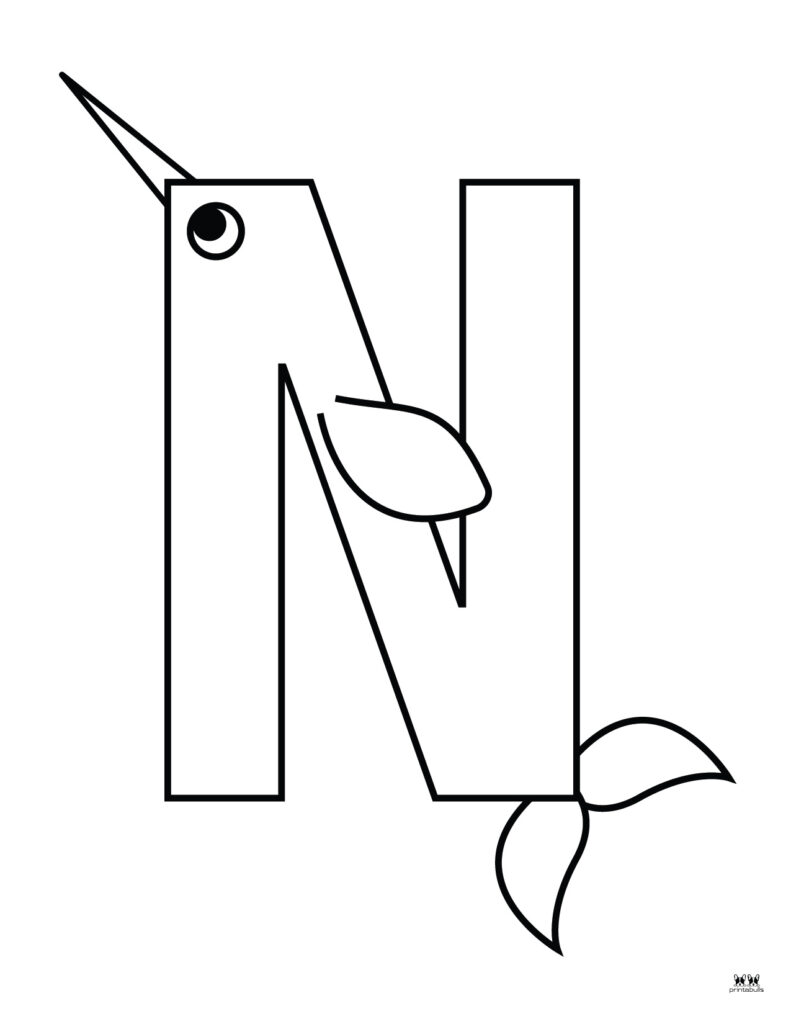 Letter n coloring pages