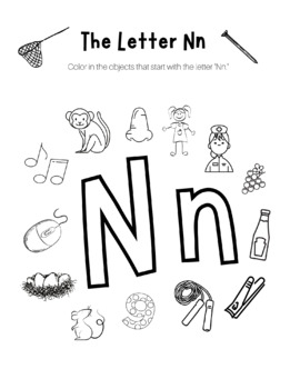 Letter n coloring tpt