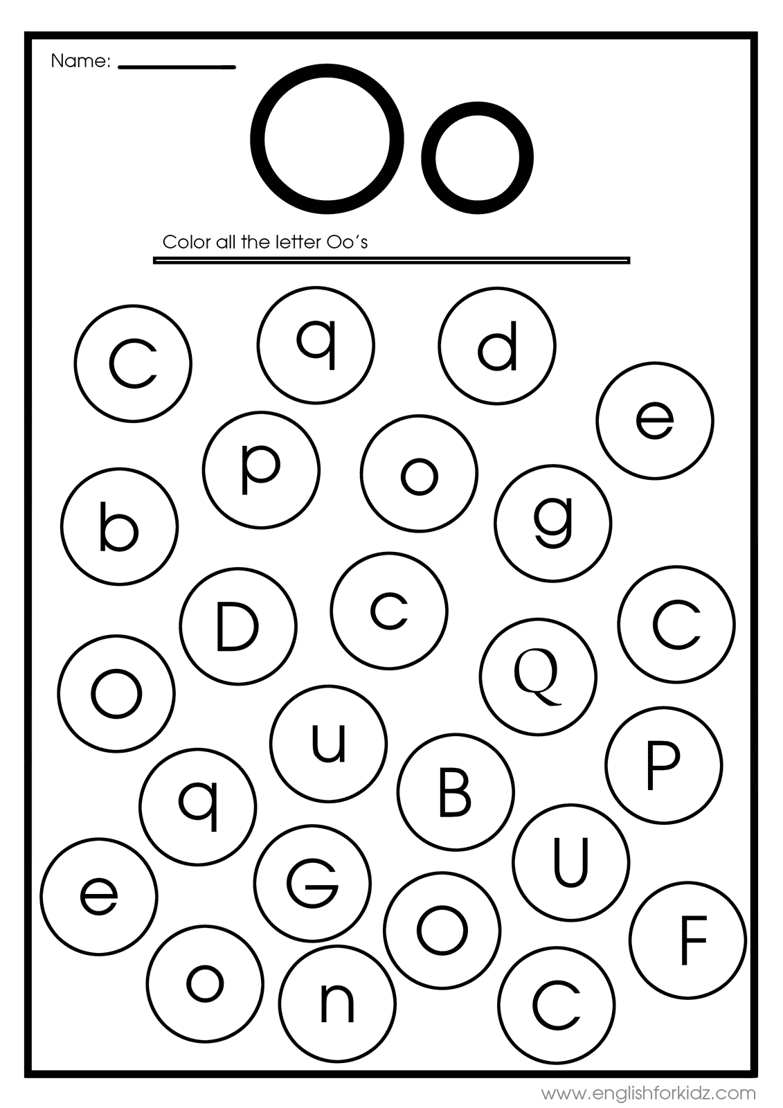 English for kids step by step letter o worksheets flash cards coloring pages