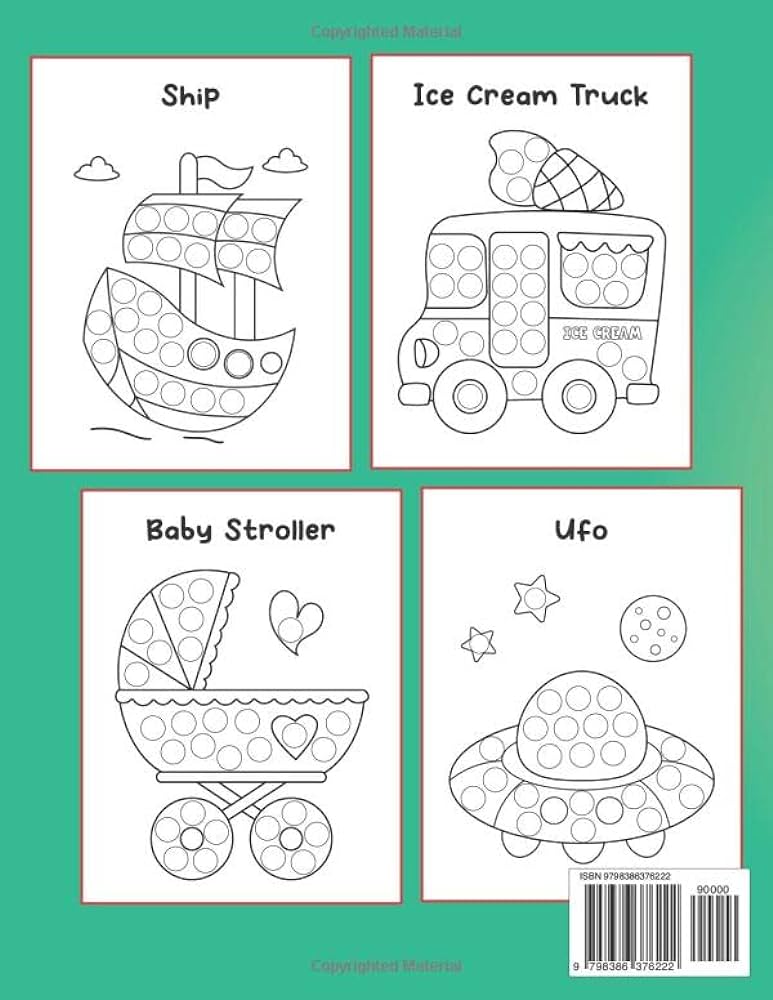 Vehicles dot markers coloring book for toddlers and kids ages fun dot markers coloring pages of car truck plane train bus ship and more activities kids coloring activity
