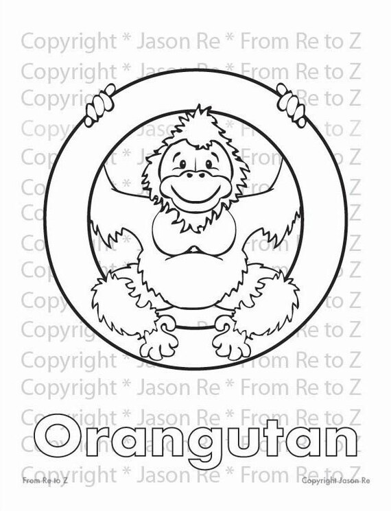 O is for orangutan abcs coloring page alphabet printable digital download letter o classrooms and children of all ages
