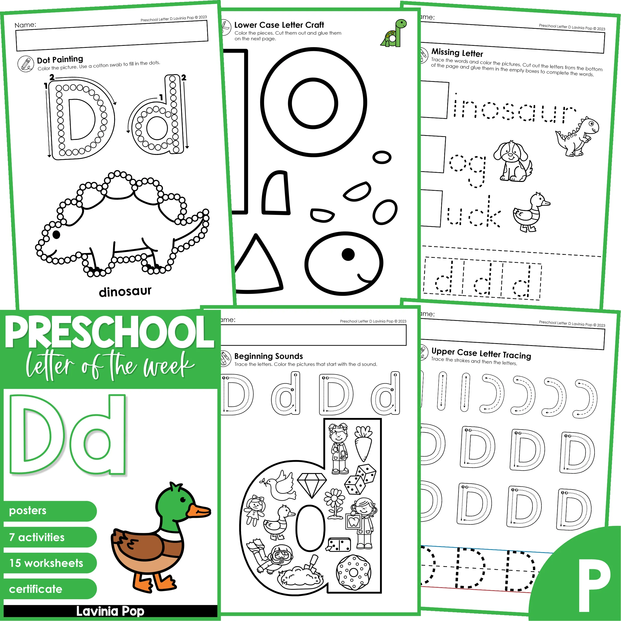Preschool alphabet letter of the week d