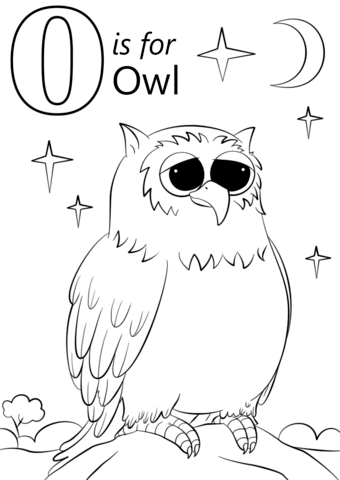 Letter o is for owl coloring page free printable coloring pages