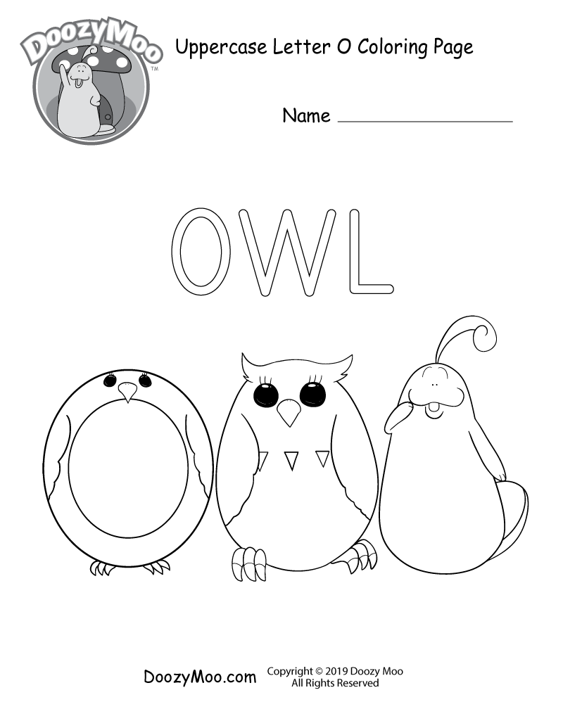 Cute uppercase letter o coloring page free printable