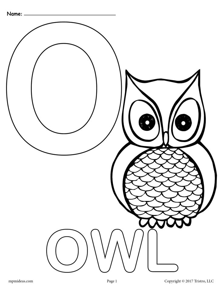 Letter o alphabet coloring pages